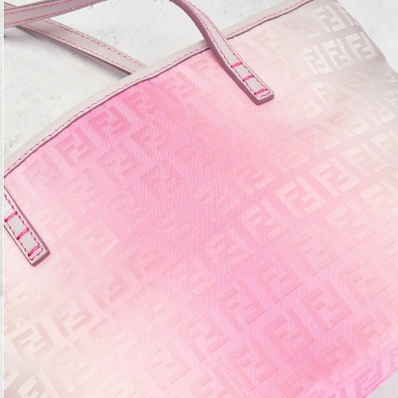 Sold Fendi Ombre Zucchino roll tote bag pink - Picture 3 of 6